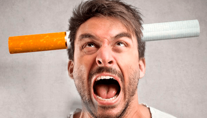 Irritabilidade durante a cessação do tabagismo em um homem