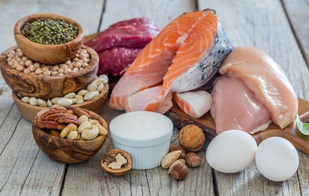 Produtos com alto teor de proteínas de animais e vegetais
